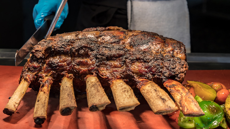 chef carving prime rib