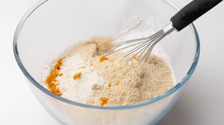 Ricciarelli ingredients in a bowl