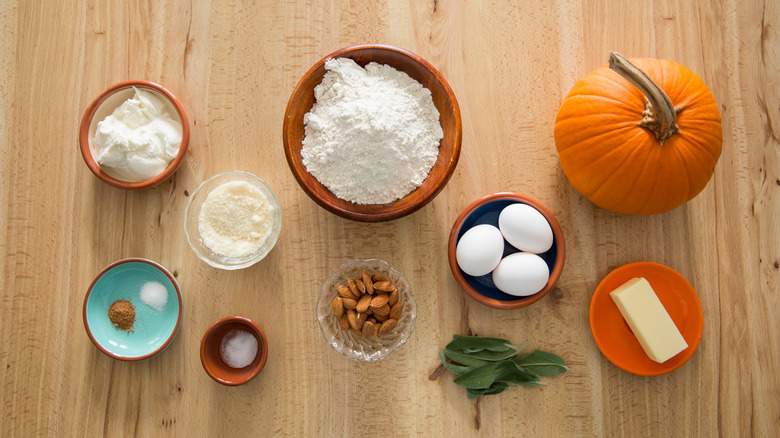 pumpkin ravioli ingredients on table