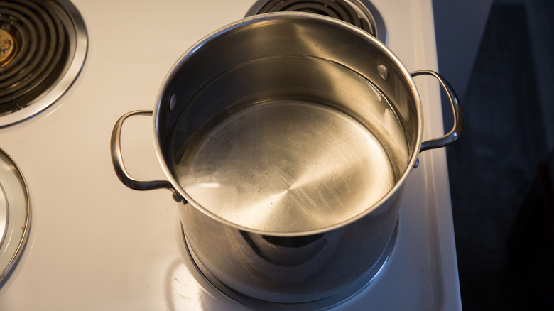 large pot of water on stove