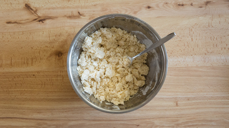 flour mixture in metal bowl