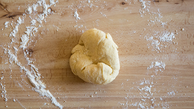 ball of dough on table