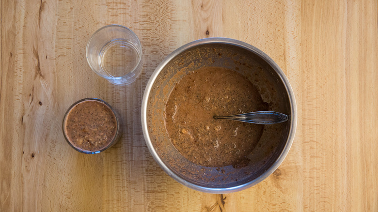 chia pudding in several containers 