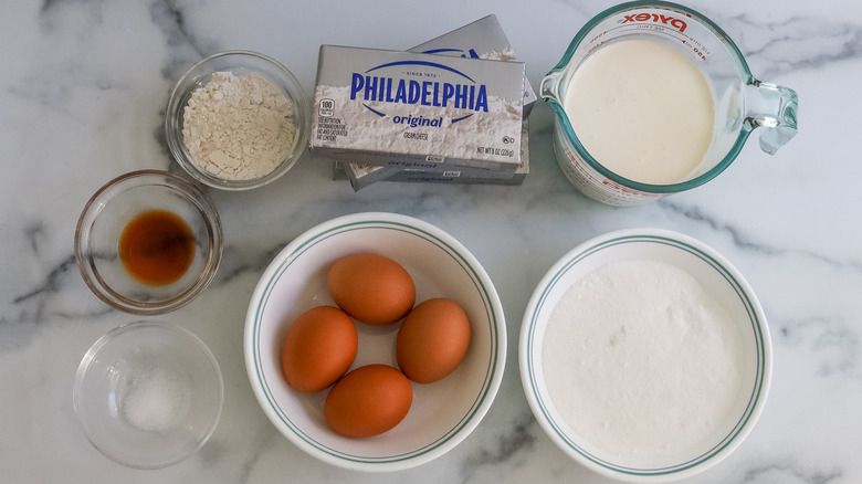 ingredients for Basque cheesecake