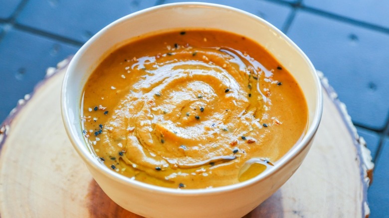 Bowl of sweet potato soup 