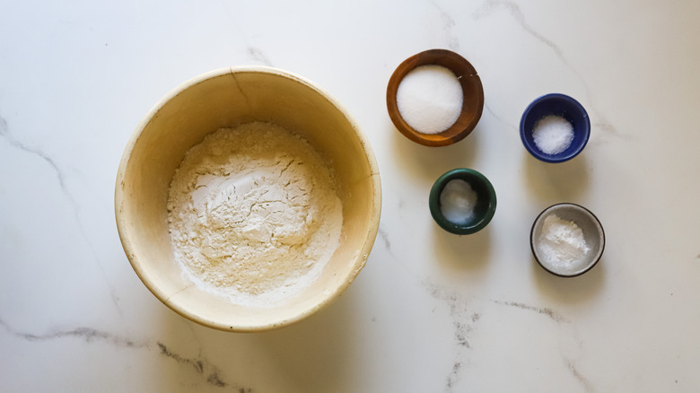 Bowl with pancake dry ingredients