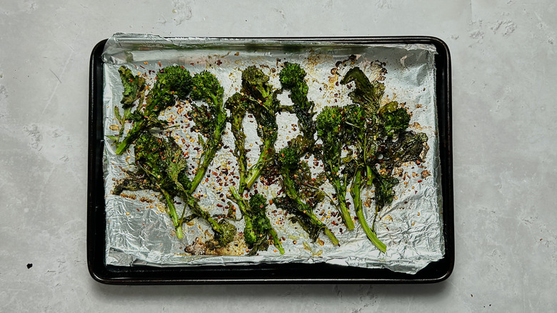 red pepper on broccolini