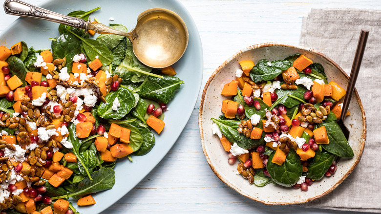 butternut squash salad in bowl 