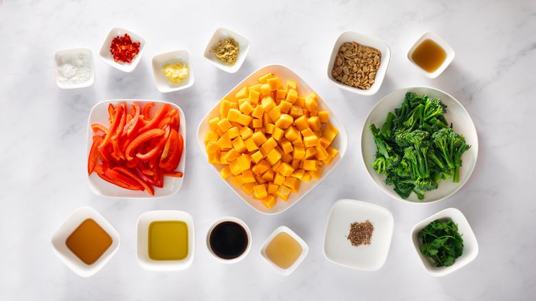 ingredients for butternut squash stir-fry 