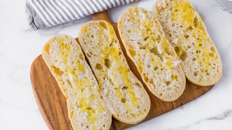 Roasted caprese sandwich bread with olive oil