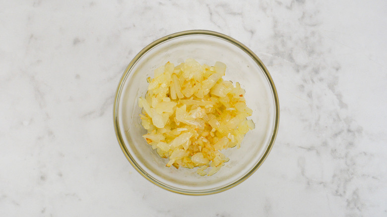 sauted onion and garlic in a bowl