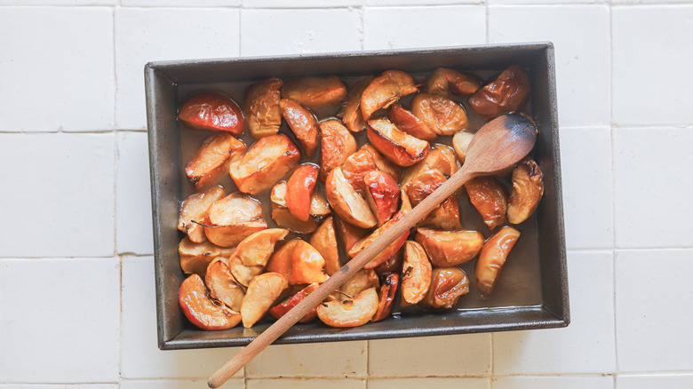Pan of roasted apples