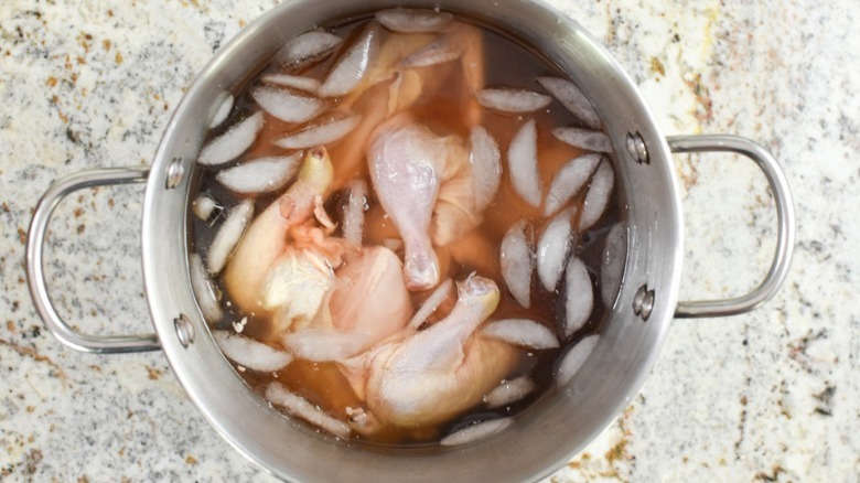 cornish game hens in cold water