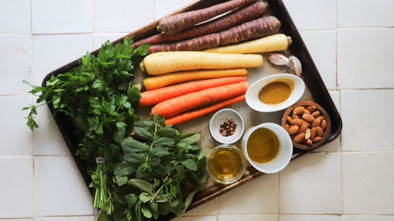 Ingredients for roasted carrots