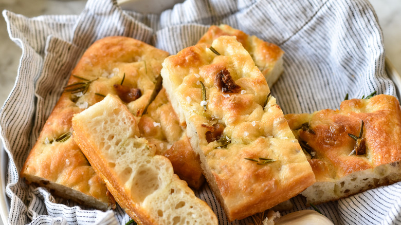 roasted garlic focaccia olive oil