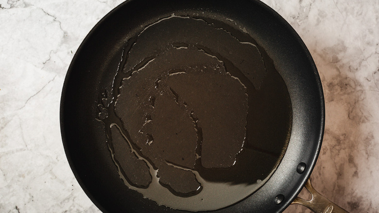 Oil in a pan