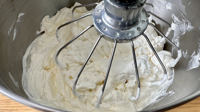 whipping cream mixture in bowl