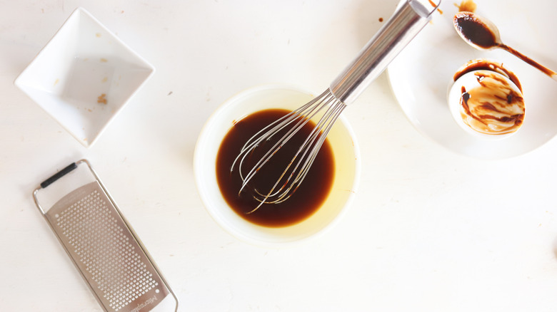 sauce whisked in a bowl