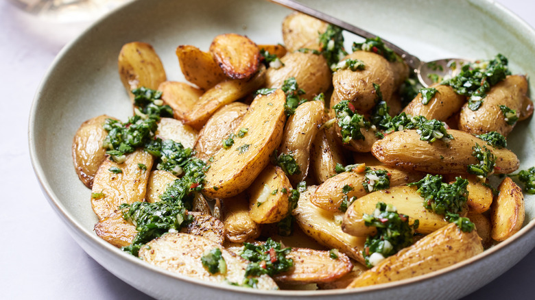 roasted potatoes in a bowl