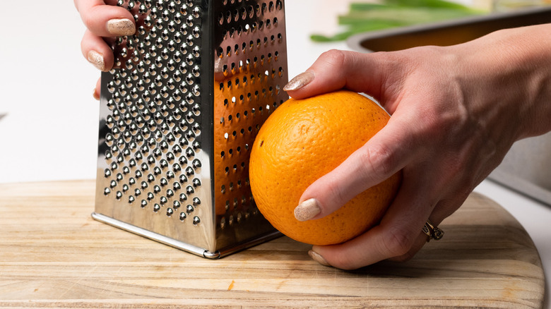 Zesting an orange 