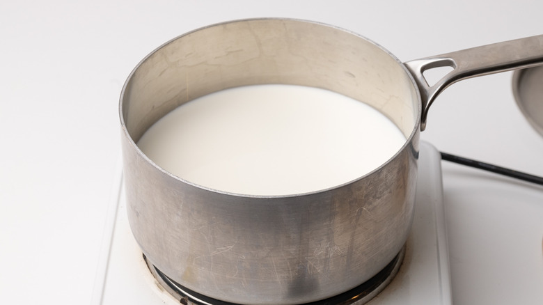 milk in a saucepan