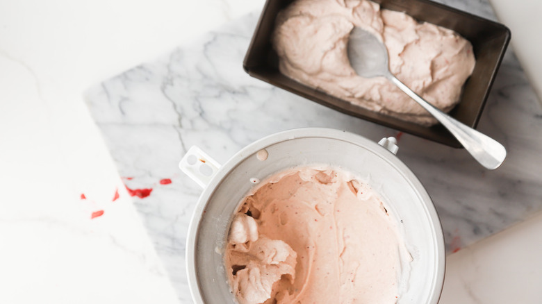 Churned ice cream base