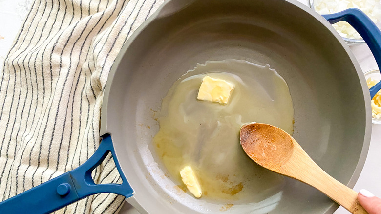 butter in pan