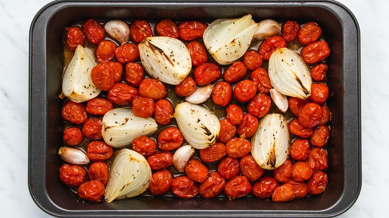 roasted tomatoes and onions