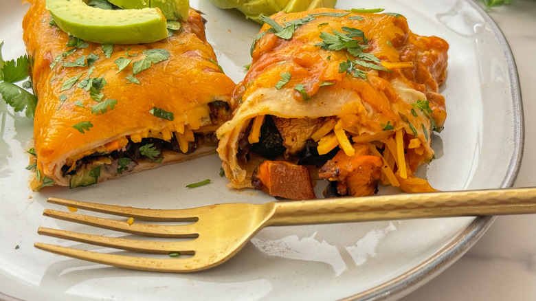 close up of enchiladas