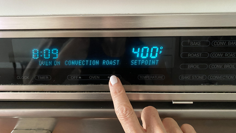 setting oven to 400 F