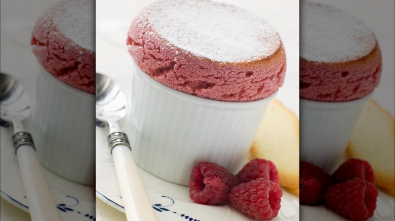 Raspberry souffles