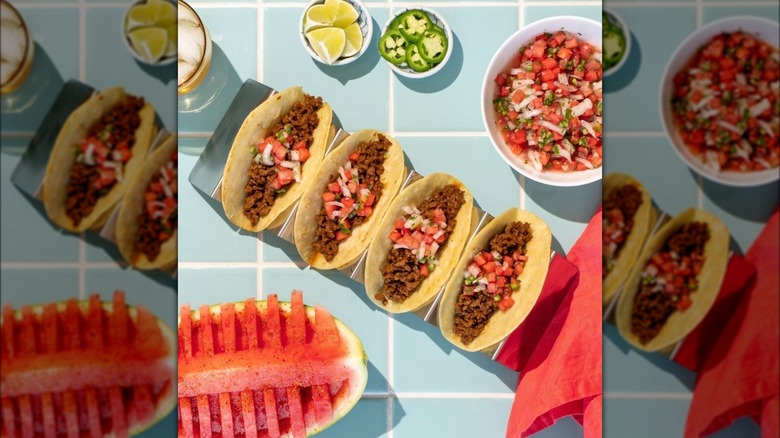 RollinGreens taco meat with watermelon