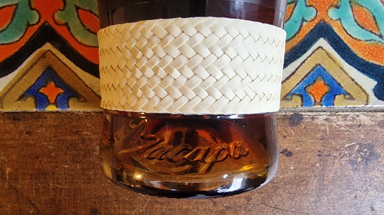 zacapa rum bottle petate weaving