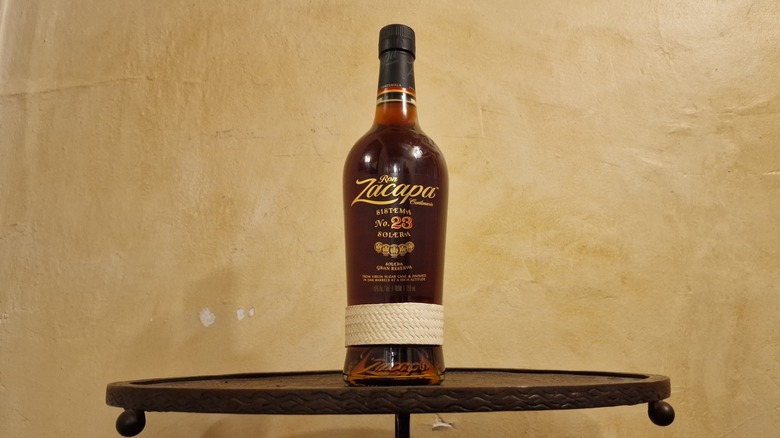 zacapa 23 rum on table