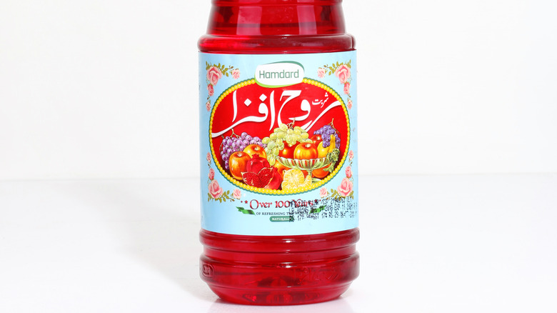 label of rooh afza isolated