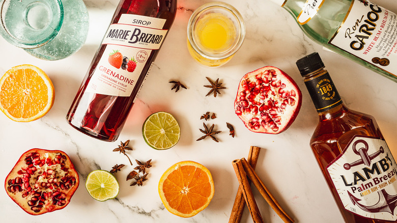 ingredients for batched rum punch 