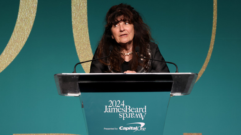 Ruth Reichl speaking at event