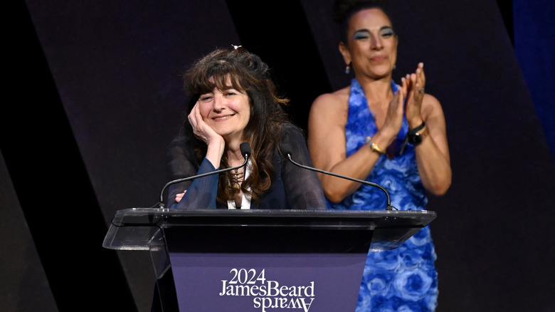 Ruth Reichl smiling at an event