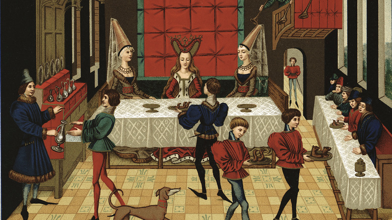 Medieval banquet in France