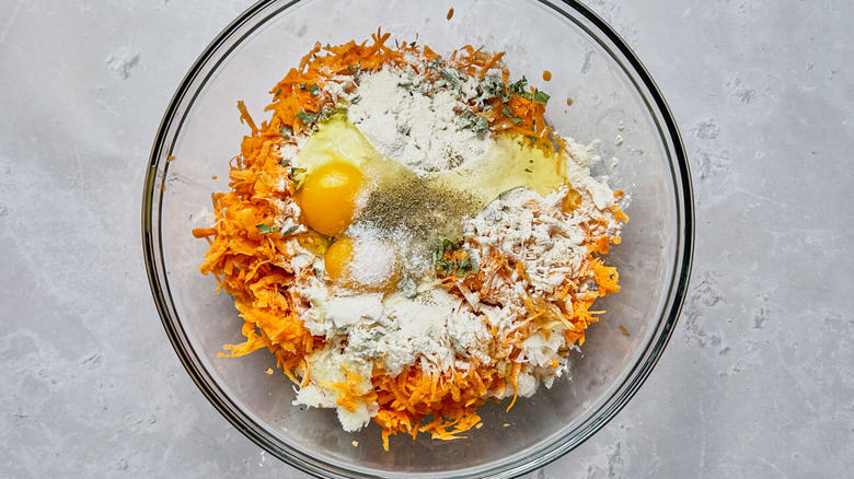 bowl of latke ingredients