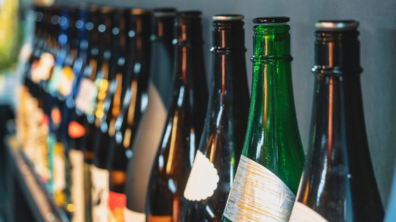 Various Japanese sake bottles 