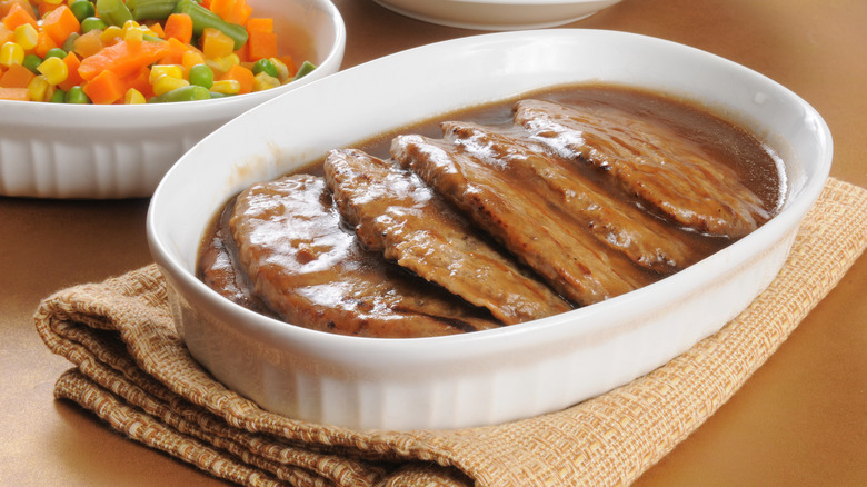 Salisbury steak smothered in gravy