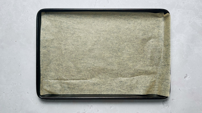 baking sheet with parchment paper