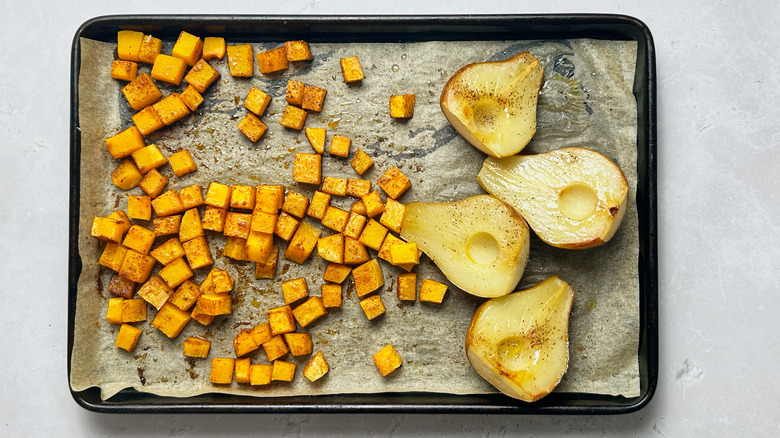 roasted squash and pears