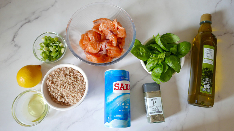 ingredients for salmon burgers