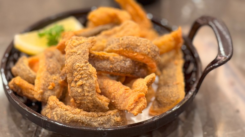 crispy fried salmon skin