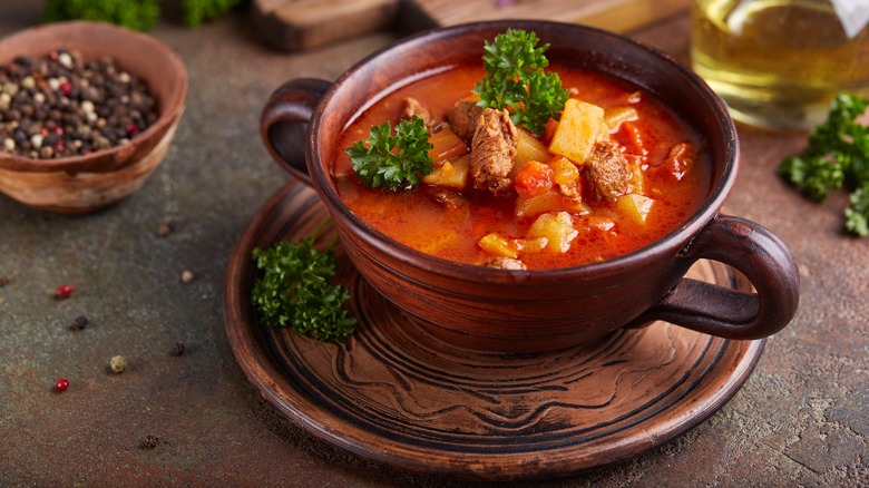prepared goulash stew