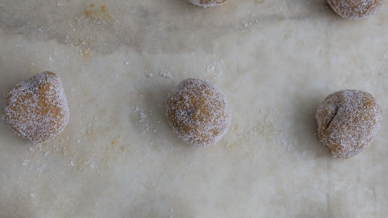 balls of raw cookie dough