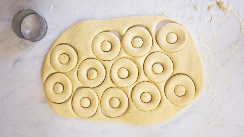 cutting cronut dough