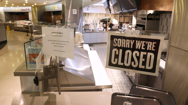 San Francisco International Airport restaurant closed